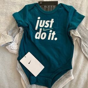 3 New Nike 'Just Do It' Baby Onesies Size 6M